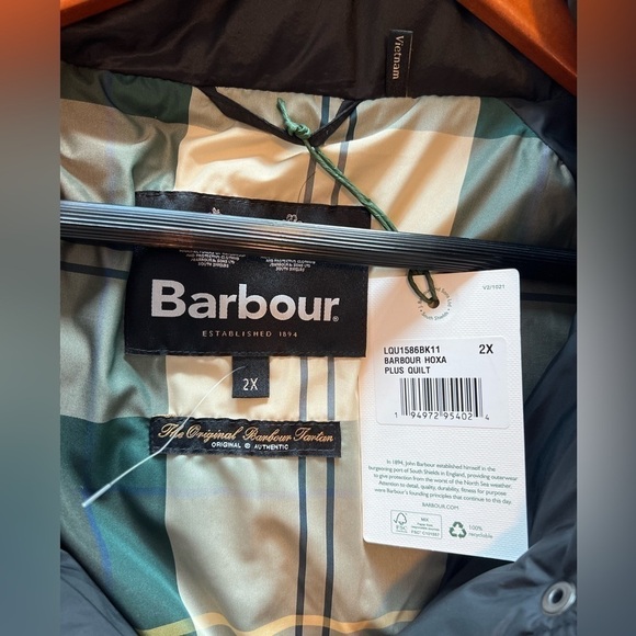 Barbour Hoxa Plus Size Quilted Jacket Size 2X Coat - Picture 11 of 12